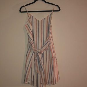 Striped pink and blue dress